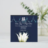 ホワイトチューリップカスタム結婚式招待状 招待状 (スタンド正面)