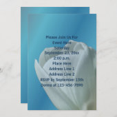 ホワイトチューリップフラワー花びらパーティー 招待状 (正面/裏面)