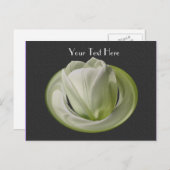 ホワイトチューリップブラックフローラカスタマイズ可能はがき ポストカード (正面/裏面)