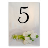 ホワイトチューリップブーケ春の結婚式テーブル番号 テーブルナンバー (裏面)