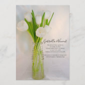 ホワイトチューリップボトル春の結婚式日付の保存 セーブザデート (正面)