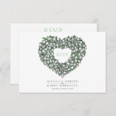 ホワイトチューリップモノグラム結婚ミールイベント 出欠カード (正面/裏面)