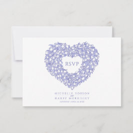 ホワイトチューリップモノグラム結婚ミールイベント 出欠カード