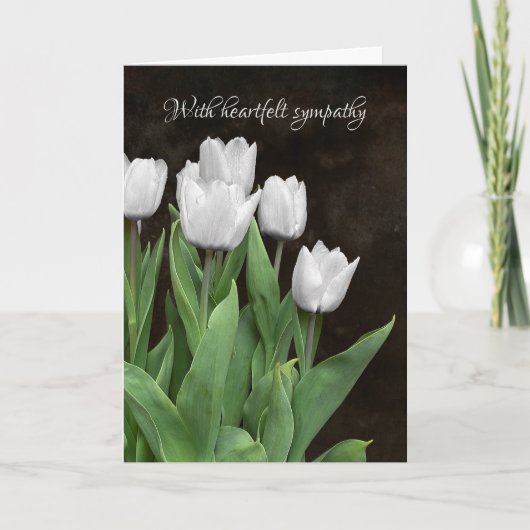 ホワイトチューリップ悔やみや弔慰 カード (正面)