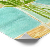 ホワイトチューリップ水彩画ポスター ポスター (角)