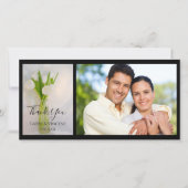 ホワイトチューリップ結婚ボトルサンキューフォトカード サンキューカード (正面)