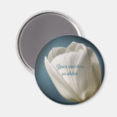 ホワイトチューリップ花の名入れ マグネット (正面/裏面)