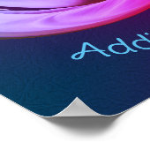 ホワイトチューリップ花びら着色抽象芸術 パーソナライズされた ポスター (角)