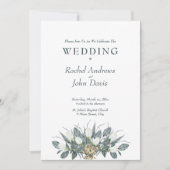 ホワイトチューリップ金ゴールド結婚式招待状 招待状 (正面)