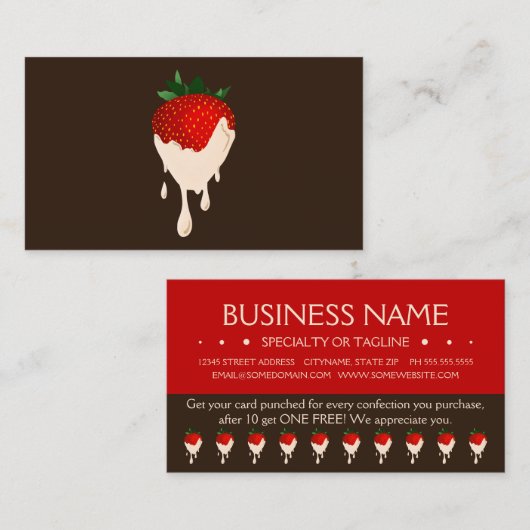 ホワイトチョコイチゴロイヤリティパンチカード ロイヤリティカード (正面/裏面)