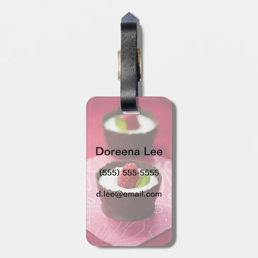 ホワイトチョコレートムースデザート ラゲッジタグ (裏面縦)