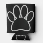 ホワイトチョークラインドッグポープリント 缶クーラー (裏面)