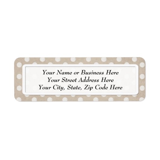 ホワイトチョーク水玉模様プリント差出人住所ラベル ラベル (正面)