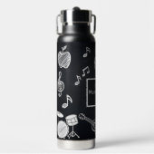 ホワイトチョーク黒板初等音楽先生 ウォーターボトル (正面)