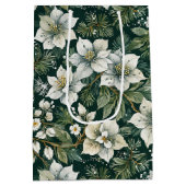 ホワイトツツツツツジとエバーグリーンズホリデー ミディアムペーパーバッグ (裏面)