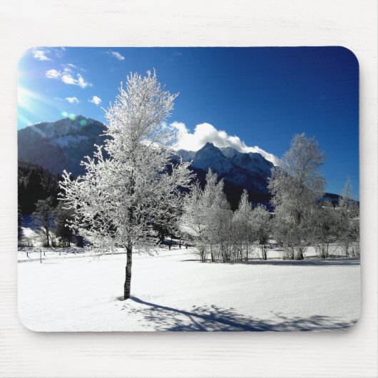 ホワイトツリーとマウンテンビュー マウスパッド (正面)