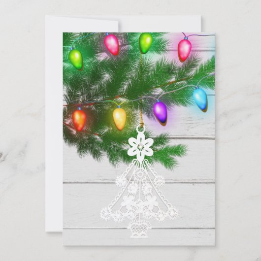 ホワイトツリーオーナメントヴィンテージライトテンプレート シーズンカード (正面)