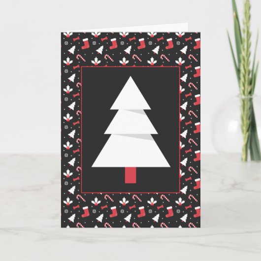 ホワイトツリーシャルボードクリスマス シーズンカード (正面)