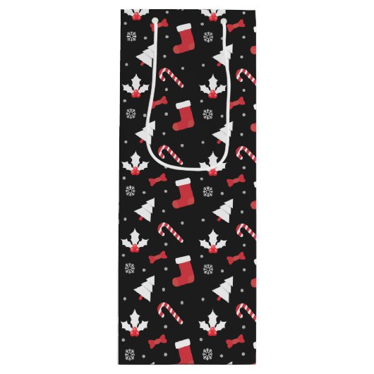 ホワイトツリーシャルボードクリスマス ワインギフトバッグ (正面)