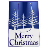 ホワイトツリーシルエットのクリスマス ミディアムペーパーバッグ (裏面)