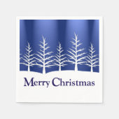 ホワイトツリーシルエットエレガントクリスマス スタンダードカクテルナプキン (正面)