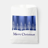 ホワイトツリーシルエットエレガントクリスマス フェイバーバッグ (正面)