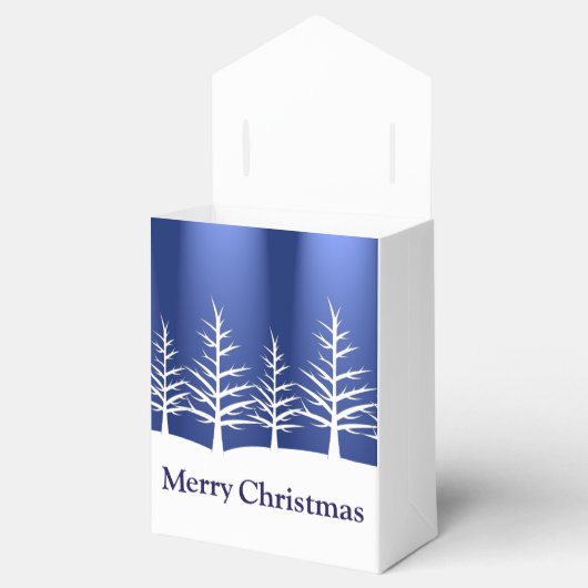 ホワイトツリーシルエットエレガントクリスマス フェイバーボックス (オープン)