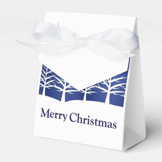 ホワイトツリーシルエットエレガントクリスマス フェイバーボックス (正面サイド)