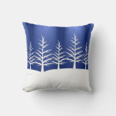 ホワイトツリーシルエット冬の風景 クッション (正面)