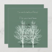 ホワイトツリーズパーソナライズされた誕生日招待状 招待状 (正面/裏面)