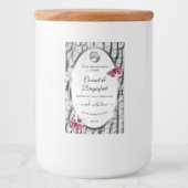 ホワイトツリーバークピンクバタフライ製品ラベルロゴ フードラベル (正面)