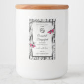 ホワイトツリーバークピンクバタフライ製品ラベルロゴ フードラベル (正面)