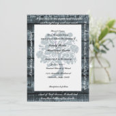 ホワイトツリーブルーウッドポエトリー結婚式招待状 招待状 (スタンド正面)