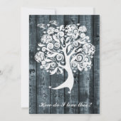 ホワイトツリーブルーウッドポエトリー結婚式招待状 招待状 (裏面)