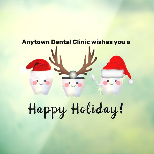 ホワイトテおもしろいィース歯科クリスマス ウィンドウサイン (シート3)