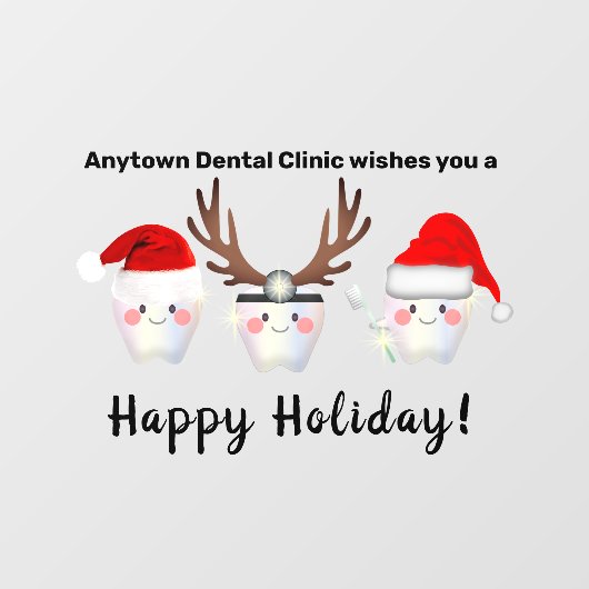 ホワイトテおもしろいィース歯科クリスマス ウィンドウサイン (シート)