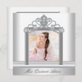 ホワイトティアラホワイトフォトスイーツキンセアニェラ 招待状 (正面/裏面)