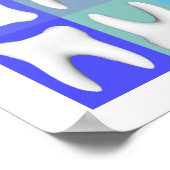 ホワイトティースブルー角形歯科ポスター ポスター (角)