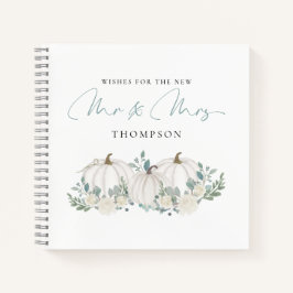 ホワイトティール（緑がかった色）のカボチャがミセス・ゲストブックを希望 ノートブック