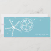 ホワイトティール（緑がかった色）エレガントパールヒトデのギフト券 招待状 (正面)