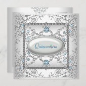 ホワイトティール（緑がかった色）キンセアニェラ 招待状 (正面/裏面)