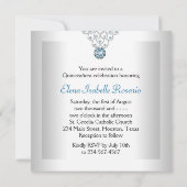 ホワイトティール（緑がかった色）キンセアニェラ 招待状 (裏面)
