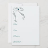 ホワイトティール(緑がかった色)スウィート16バースデーパーティー 招待状 (裏面)