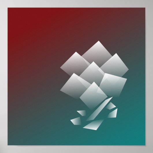 ホワイトティール(緑がかった色)ブルゴーニュ ポスター (正面)