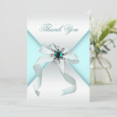 ホワイトティール（緑がかった色）ブルーサンキューカード サンキューカード (スタンド正面)