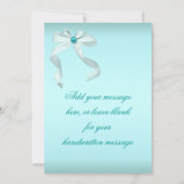 ホワイトティール（緑がかった色）ブルーサンキューカード サンキューカード (裏面)