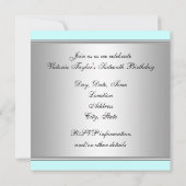 ホワイトティール（緑がかった色）ブルーSweet sixteenパーティー 招待状 (裏面)