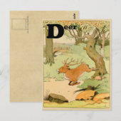 ホワイトテイルディアスタランニングッグの森の中 ポストカード (正面/裏面)