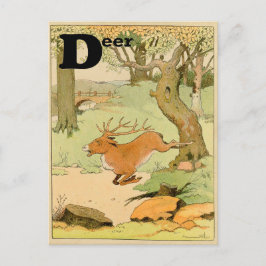 ホワイトテイルディアスタランニングッグの森の中 ポストカード