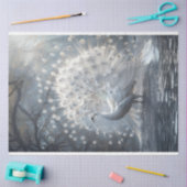 ホワイトテイルファンの孔雀のデコパージュ 薄葉紙 (クラフト)